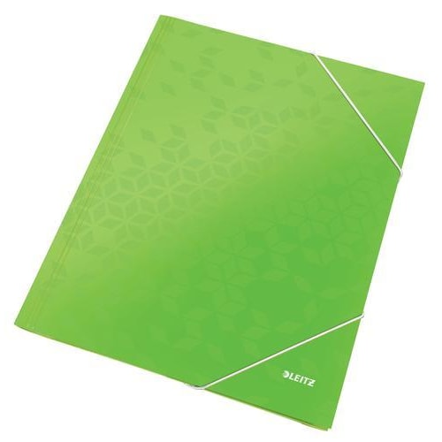 LEITZ Chemise WOW 3 rabats à élastiques, en carte pelliculée, coloris Vert photo du produit Principale L