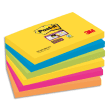 POST-IT Lots de 6 blocs Notes Super Sticky POST-IT® couleurs CARNIVAL 90 feuilles 76 x 127 mm photo du produit