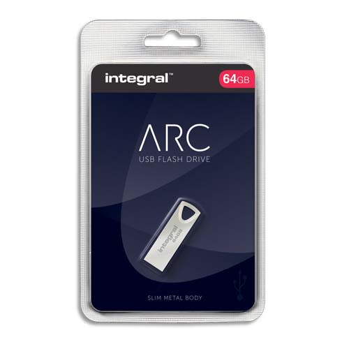 INTEGRAL Clé USB 2.0 Métal ARC 64Go INFD64GBARC photo du produit Principale L