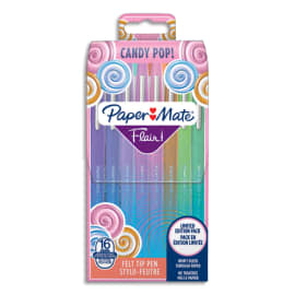 PAPERMATE Pochette de 16 Stylos feutres Flair Original Candy Pop, pointe 0,4mm photo du produit