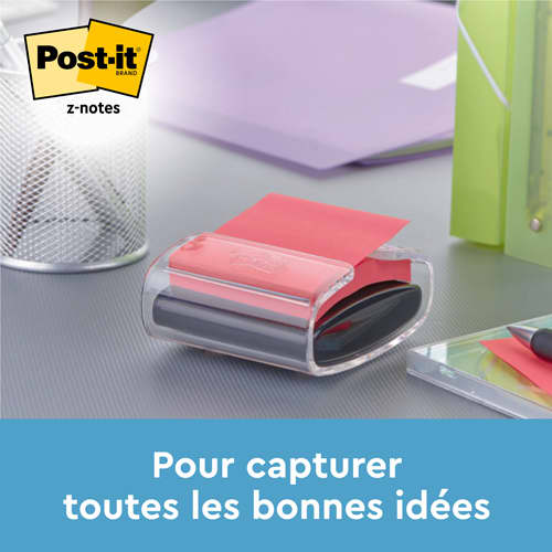 POST-IT Dévidoir Ours Z-Notes Super Sticky POST-IT® 1 bloc Z-Notes 90 feuilles 76 x 76 mm photo du produit Secondaire 3 L