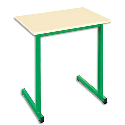 SODEMATUB Table scolaire MONOPLACE, hêtre, plateau 70 x 50 cm, hauteur 59 cm, taille 3, Vert photo du produit Principale L