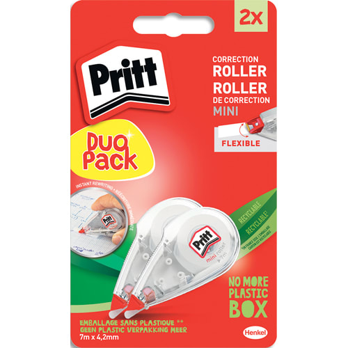 PRITT Blister de 2 MINI ROLLERS de correction frontal. Clapet de protection. Dimensions : 4,2mmx7m. photo du produit Principale L