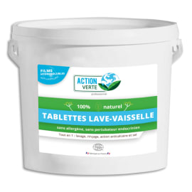 ACTION VERTE Seau 160 tablettes hydrosolubles lave-vaisselle cycle Long, nettoie, rince et anticalcaire photo du produit