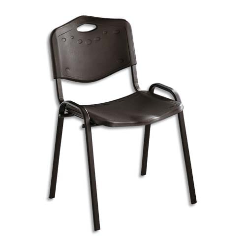 Chaise collectivité Iso Plast assise et dossier en polypropylène Noir, structure en métal époxy Noir photo du produit Principale L