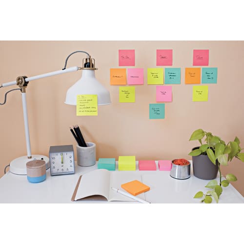 POST-IT Lot de 12 blocs notes Super Sticky POST-IT® Collection COSMIC 47,6x47,6 mm, 90 feuilles. photo du produit Secondaire 1 L