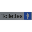 EXACOMPTA Plaque adhésive imitation aluminium Toilettes dame 16,5X4,4 cm 67163E photo du produit