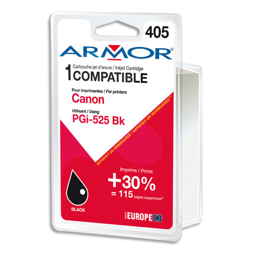 ARMOR Cartouche compatible Jet d'encre Noir CANON PGi-525 B12560R1 photo du produit Principale L