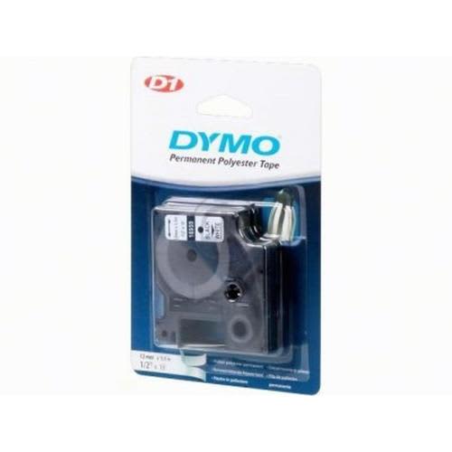 DYMO Ruban D1 polyester Noir sur Blanc 12 mm x 5,5 m S0718060 photo du produit Principale L