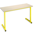 SODEMATUB Table scolaire BIPLACE, hêtre, plateau 130 x 50, hauteur 71 cm, taille 5, jaune photo du produit