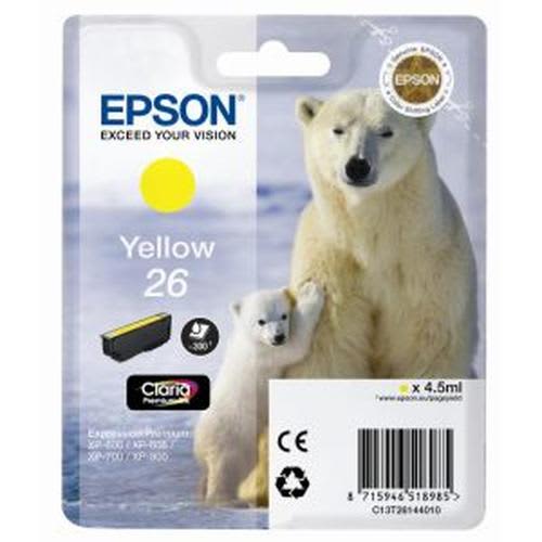 EPSON Cartouche jet d'encre N°26 - Ours polaire - T2614 - Jaune - C13T26144012 photo du produit Principale L