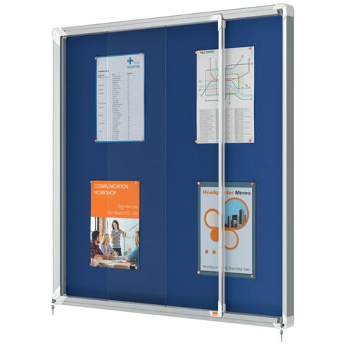 NOBO Vitrine d'affichage porte coulissante Premium Plus - feutre bleu - 12 x A4 - 1902566 photo du produit Secondaire 1 L