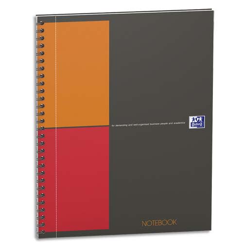 OXFORD Cahier NOTEBOOK I-CONNECT spirale 160 pages 5x5 18,5x25cm (format tablette). Couverture rigide photo du produit Principale L