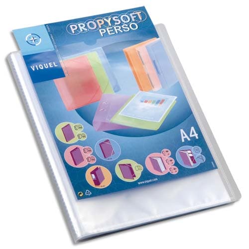 VIQUEL Protège-documents personnalisable 80 vues, 40 pochettes PROPYSOFT incolore photo du produit Principale L