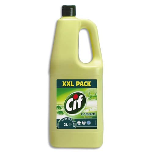 CIF PROFESSIONAL Flacon crème à récurer 2 Litres XXL parfum Citron, toutes surfaces lavables photo du produit Principale L