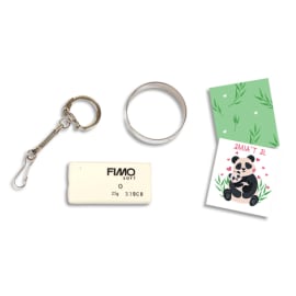 GRAINE CREATIVE Lot de 12 kits pour créer des porte-clés en Fimo Panda photo du produit