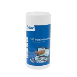 TOP OFFICE Bo&icirc;te distributrice de 100 lingettes humides nettoyantes pour &eacute;cran T600103 photo du produit