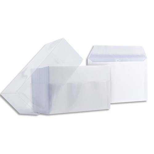 OXFORD Boîte de 100 enveloppes visite Blanches auto-adhésives 120g, format 90x140 mm photo du produit Principale L