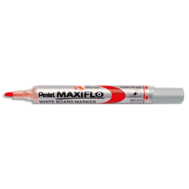 PENTEL Marqueur effaçable sec tableaux Blanc pointe ogive moyenne encre liquide base alcool Rouge MAXIFLO photo du produit