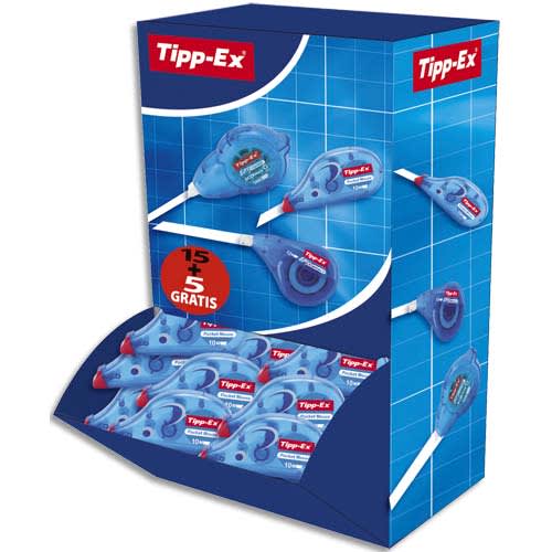 TIPP-EX Pack 15 rollers de correction Pocket Mouse + 5 offerts. 4,2 mm x 9 m. photo du produit Principale L