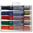 PILOT Pochette de 5 marqueurs VBoard Master Noir, bleu, rouge, vert et orange. Rechargeable. Pte biseauté photo du produit