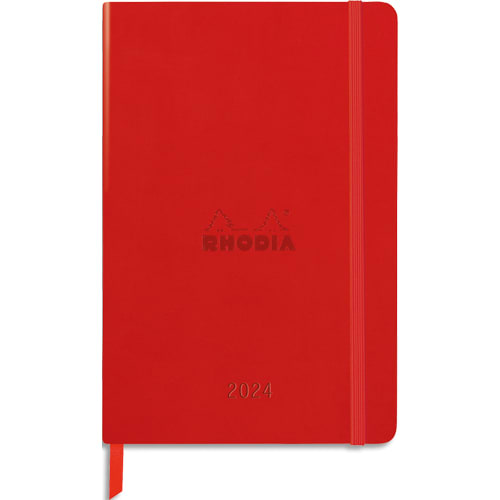 CLAIREFONTAINE RHODIA Agenda Webplanner Janvier à Décembre 2024 A5 - grille verticaIe,160pages COQUELICOT photo du produit Principale L