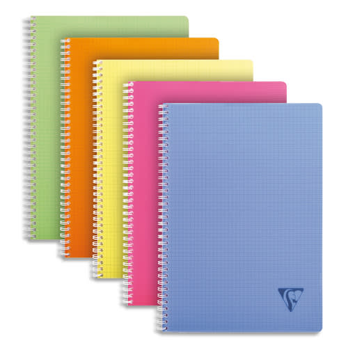 Clairefontaine Cahier spiralé 82510C trié par couleur DIN A4 blanc Nombre  de pages: 80