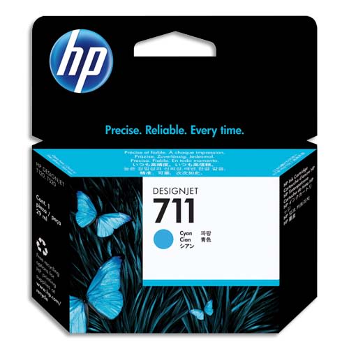 HP Cartouche Jet d'encre Cyan 711 CZ130A photo du produit Principale L