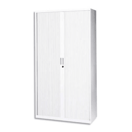 MT INTERNATIONAL Armoire haute monobloc Corps et Rideau Blanc - Dimensions : L100 x H198 x P43 cm photo du produit