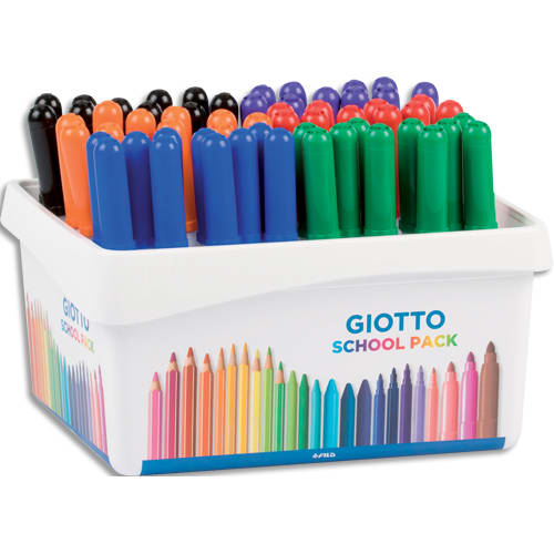 GIOTTO Schoolpack de 60 feutres effaçable à sec pointe ogive moyenne 4mm, assortis photo du produit Principale L