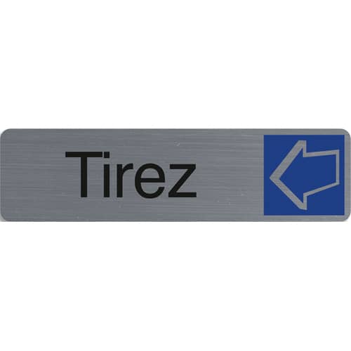 EXACOMPTA Plaque adhésive imitation aluminium Tirez 16,5X4,4 cm 67156E photo du produit Principale L