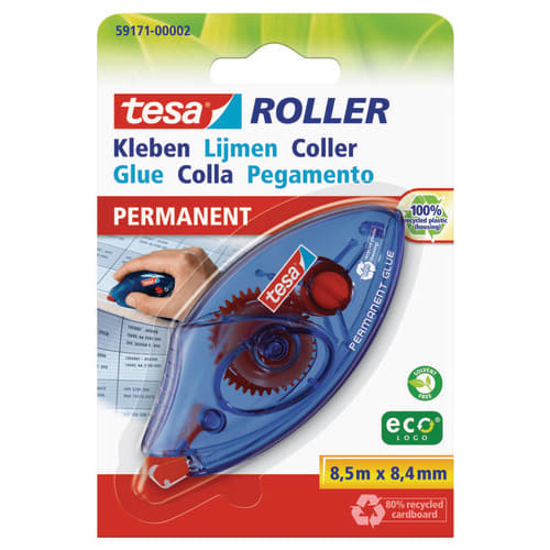 TESA Roller jetable de colle permanente 8,4 mm x 8,5 m