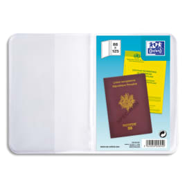 OXFORD Etuis pour passeport, 9,5 x 13 cm, en PVC 30/100e. Présentation 2 volets photo du produit