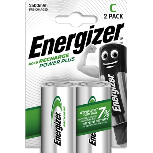 ENERGIZER Pile Power Plus Rechargeable D LR20 2500 mAh, pack de 2