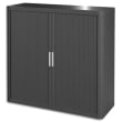 EASYOFFICE Armoire démontable corps en PS teinté et rideau Anthracite - Dim L110xH104xP41,5 cm photo du produit