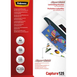 FELLOWES Pack de 100 pochettes SuperQuick A4 125 microns 5440101 photo du produit