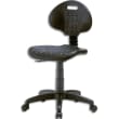 Chaise technique en PU Noire hauteur standard avec repose-pieds sur roulettes, réglable en hauteur photo du produit