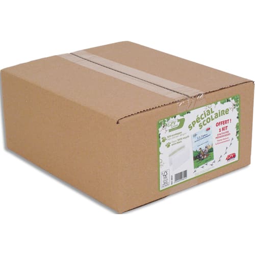 GPV Boîte de 500 enveloppes blanches recyclées 100% DL 110x220 80 g/m² bande de protection Kit Epopia photo du produit Principale L