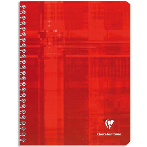 CLAIREFONTAINE Cahier reliure spirale 17x22 cm 180 pages grands carreaux  papier 90g