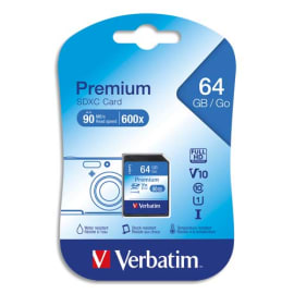 VERBATIM Carte SDXC 64Go Premium Class 10 44024 photo du produit