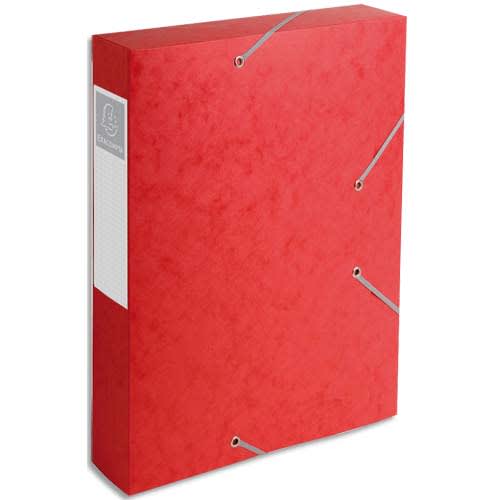 EXACOMPTA Boîte de classement dos 6 cm, en carte lustrée 7/10e coloris Rouge photo du produit