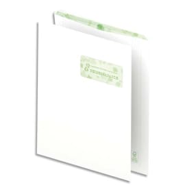 OXFORD Boîte de 250 pochettes recyclées extra Blanches 90g format C4 229x324 mm avec fenêtre 50x100 mm photo du produit