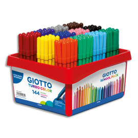 GIOTTO Turbo Color Schoolpack de 144 feutres pointe moyenne de couleurs assorties photo du produit