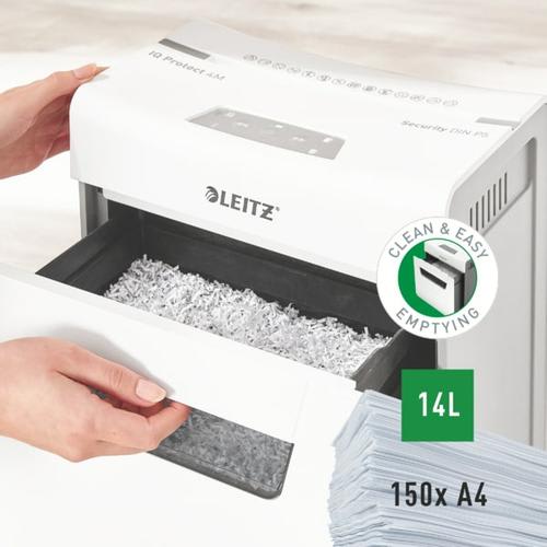 LEITZ Destructeur de documents IQ Protect 4M P-5, coupe micro, 4 feuilles, 14 litres 80940000 photo du produit Secondaire 2 L