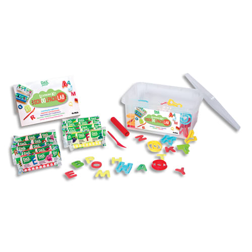 GIOTTO schoolpack 10 x 100g pâte à modeler Das Junior avec 26 moules alphabet et accessoires photo du produit Principale L