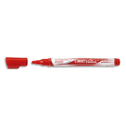 BIC Velleda Feutres pour Tableau Blanc Effaçables à Sec Pointe Conique Large - Rouge photo du produit