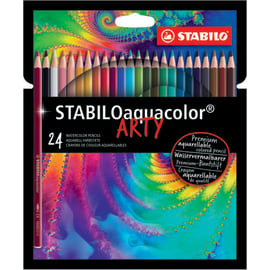 STABILO Aquacolor ARTY crayon de couleur aquarellable - Etui carton de 24 crayons - Coloris assortis photo du produit