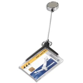 DURABLE Boîte 10 Porte-badges DELUXE PRO pour 1 carte avec enrouleur chromé rétractable - L85 x H54 mm photo du produit