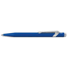 CARAN D'ACHE Stylo bille 849 CLASSIC rétractable en aluminium. Corps hexagonal bleu, encre bleue photo du produit