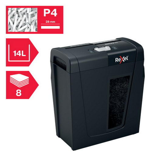 REXEL Destructeur de documents Secure X8 P-4, coupe croisée, 4x40mm, 8 feuilles, 14 litres, 2020123EU photo du produit Secondaire 1 L